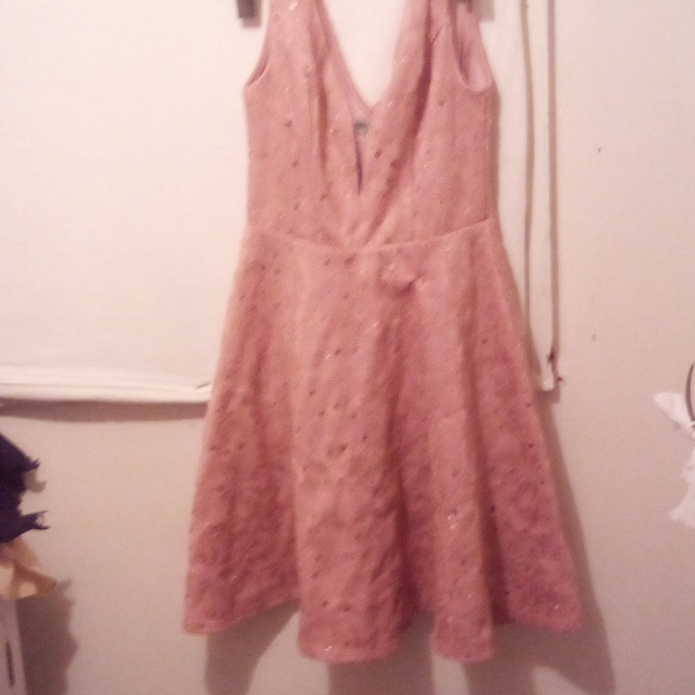 Pink mini sparkling dress